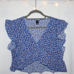 Blue and Flowered Cropped Top